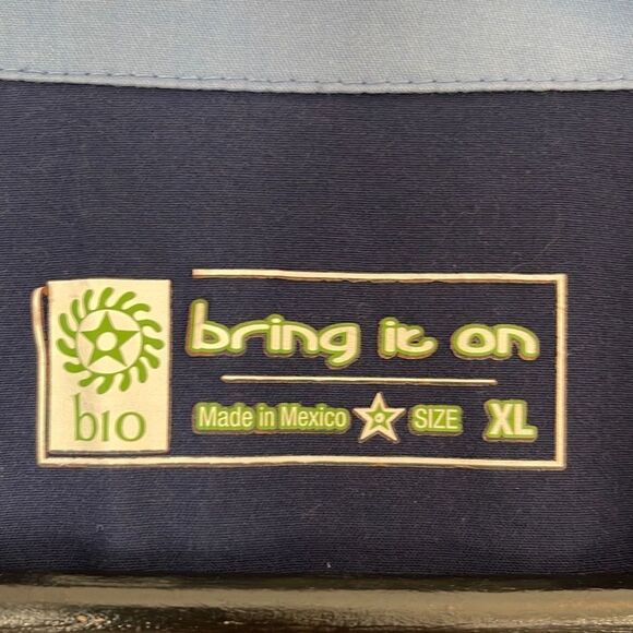 Bio Bring it On Medical Scrub Top. Size XL Navy - Picture 3 of 8
